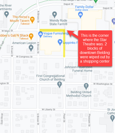 Empress Theatre - Map Showing Section Of Town That Was Demolished (newer photo)